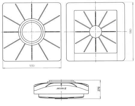 Бак ПЭ для душа 200л. SHOWER (черный) (950х980х270)