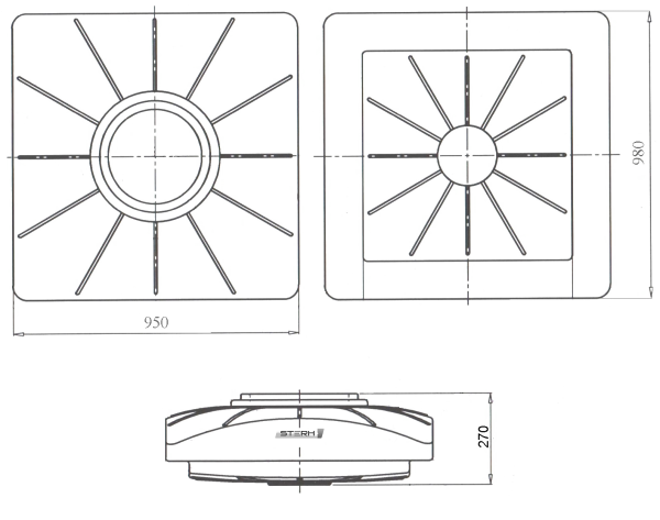 Бак ПЭ для душа 200л. SHOWER (черный) (950х980х270)