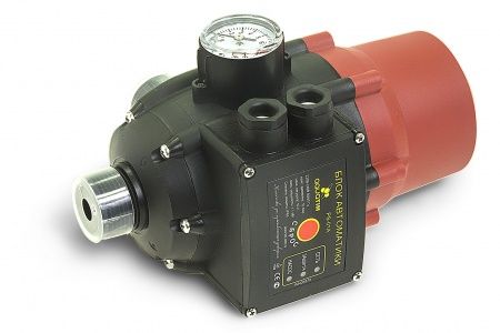 Блок автоматики с манометром TIM PS-01A (диапазон настройки 1,5-3 бар) с манометром