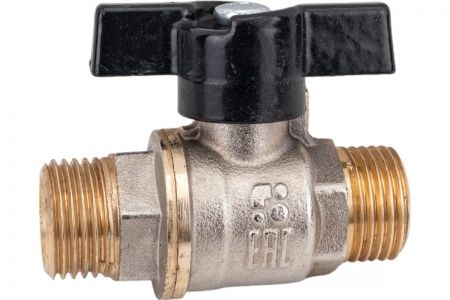 Кран никелированный 11б27п1 Ду 15 резьба/резьба "бабочка"   (серия - ГОСТ)