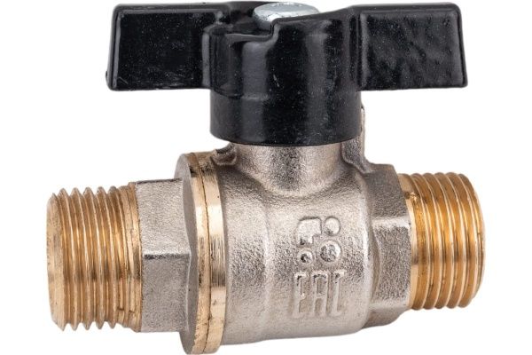 Кран никелированный 11б27п1 Ду 15 резьба/резьба "бабочка"   (серия - ГОСТ)