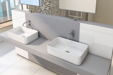 Умывальник мебельный "Олимпия-560" без перелива, без комплекта, без отверстия, белый