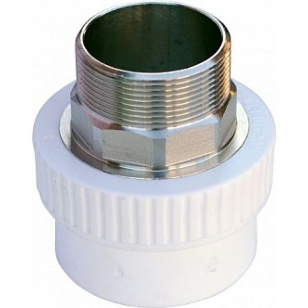 Муфта PPRC комбинированная НР 63х2" под ключ (белый) Valfex (4/8)