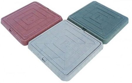 Люк полимерный квадратный 15кН (1,5тн) 700х700 Красный