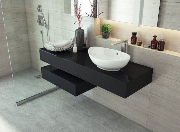 Умывальник мебельный "Гамма" с переливом, без комплекта, без отверстия, белый