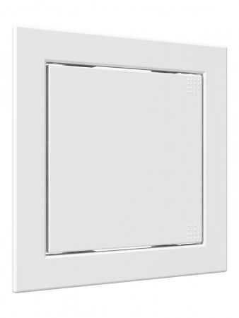 Дверца пластиковая АБС 168х168 (146х146) белая с фланцем
