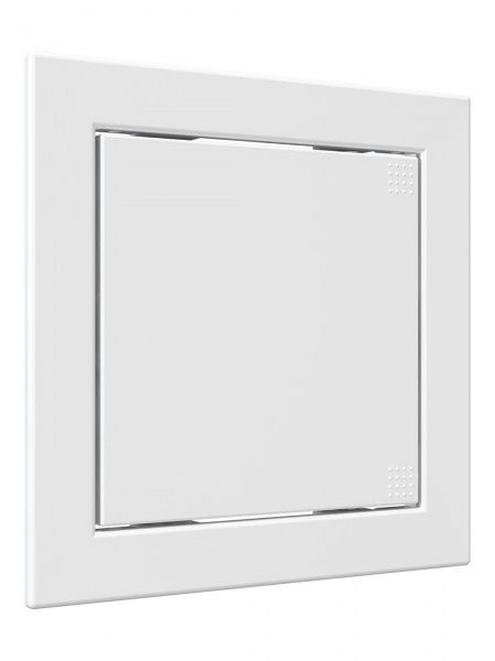 Дверца пластиковая АБС 168х168 (146х146) белая с фланцем