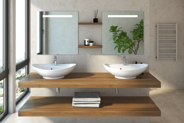 Умывальник мебельный "Гамма 600" с переливом, без комплекта, 1 отверстие, белый