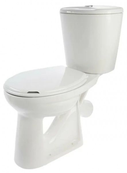 Унитаз "Комфорт Стандарт NEW" ЦОП, с бачком, белый, 1 кн.арм., косой выпуск, нижн.подв., сид. ПВХ