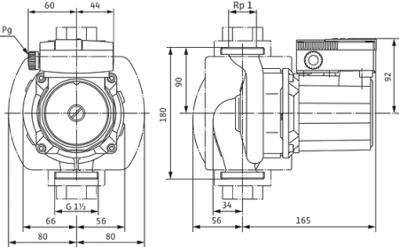 Насос циркуляционный Wilo-TOP-S 25/7 180  ЕМ 1~ (без гаек)