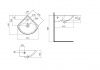 Умывальник угловой "Ирис-36" с переливом, без комплекта, 1 отверстие, белый