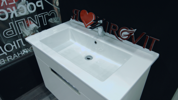 Умывальник мебельный "Оскар-850" с переливом, без комплекта, 1 отверстие, белый