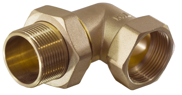 Соединитель угловой с накидной гайкой Ду 25 (латунь)