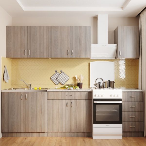 Тумба для накладной кухонной мойки 80 ЛДСП шимо/ясень светлый