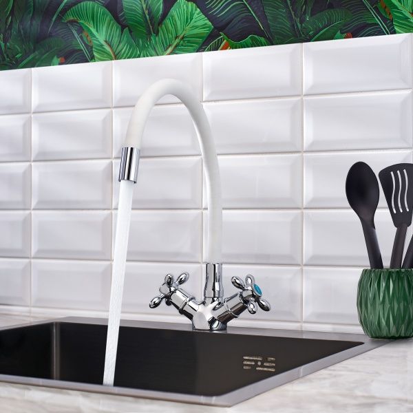 Смеситель BOOU для кух. двур., BA5318-1F-E351A-В702