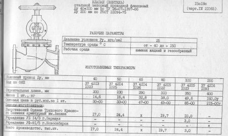Вентиль 15с18п Ду 200,   Ру-25, T-150   (фланцевый)