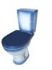 Унитаз "Соло", синий декор, 2кноп.,прямой вып.,нижн.подв., сиденье полипропилен