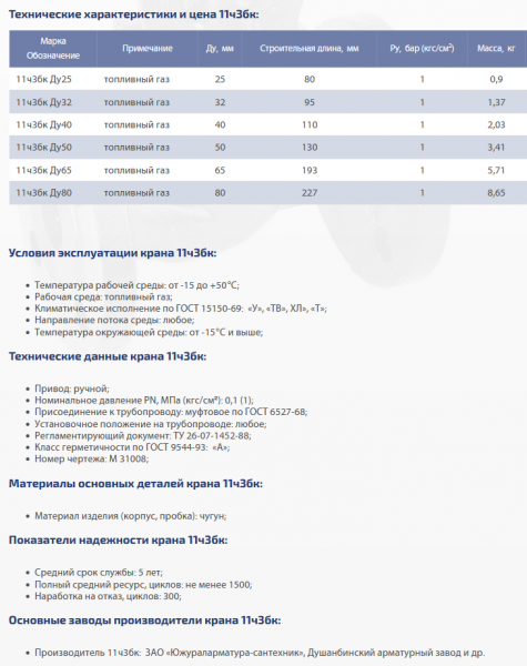 Кран чугунный, пробковый 11ч3бк Ду 65   (газ)