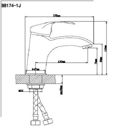 Смеситель BOOU для умыв. однор., низк.изл. B8174-1J