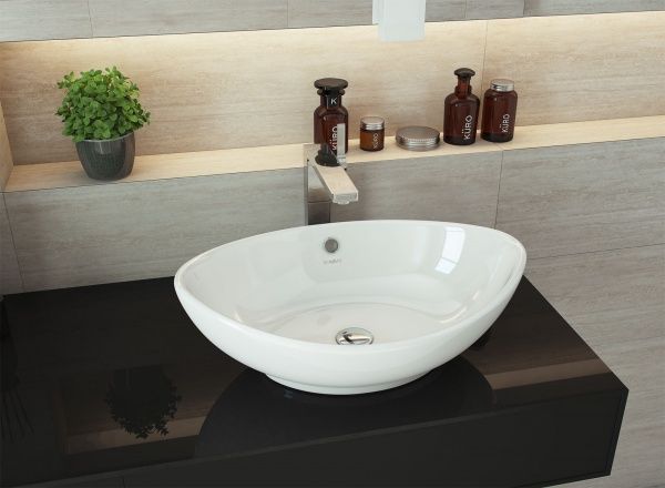 Умывальник мебельный "Гамма" с переливом, без комплекта, без отверстия, белый