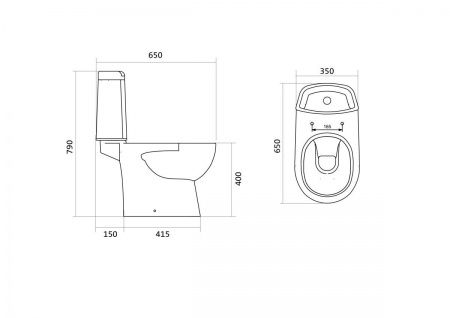 Унитаз Остин с бачком, белый, 2 х кн.арм., прямой выпуск, нижн.подв., сиденье дюропласт, микролифт