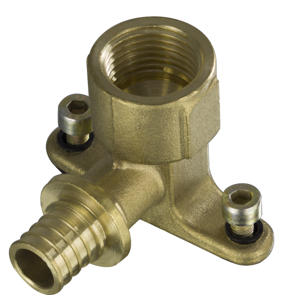 Уголок установочный с креплением 16х2.2-ВР1/2" (латунь, аксиальный)