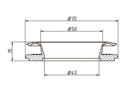 Кольцо уплотнительное (чашки), двусторонее, для ванны/поддона, 75/50 мм, белое