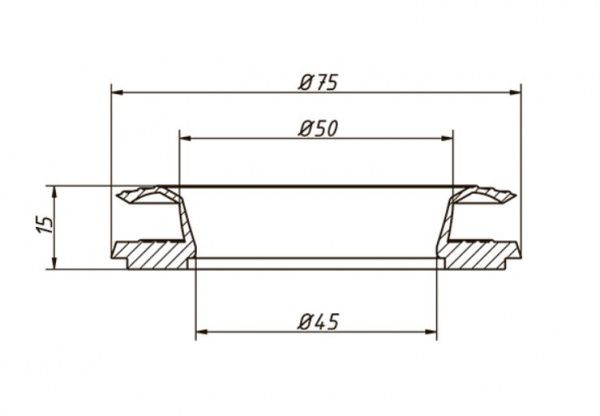 Кольцо уплотнительное (чашки), двусторонее, для ванны/поддона, 75/50 мм, белое