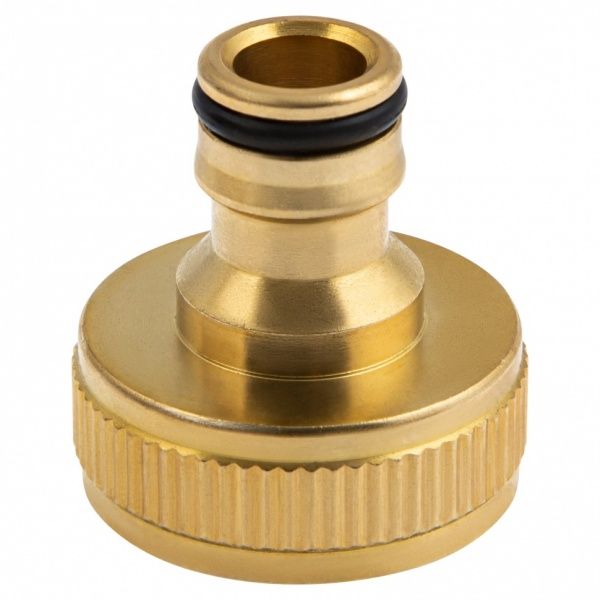 Адаптер (штуцер) ЛАТУННЫЙ на трубу ВР 1" для быстроразъемного соединения садовых шлангов