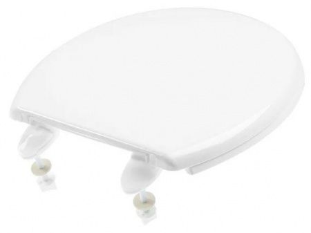 Сиденье белое, ширина 360мм, длина 382-434мм, крепление 155-162мм (с резиновыми амортизаторами)
