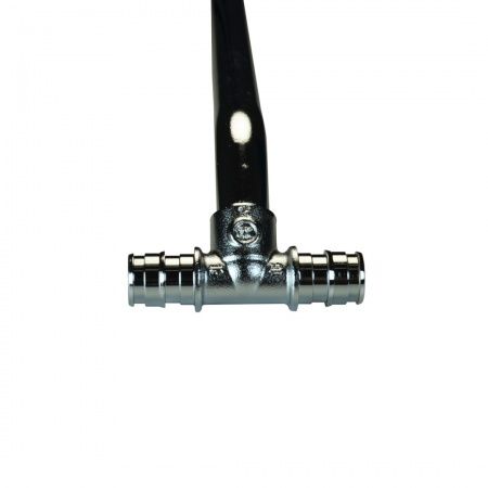 Трубка Т-образная для подключения радиаторов 16х2.2-300мм (никелированная латунь, аксиальная)