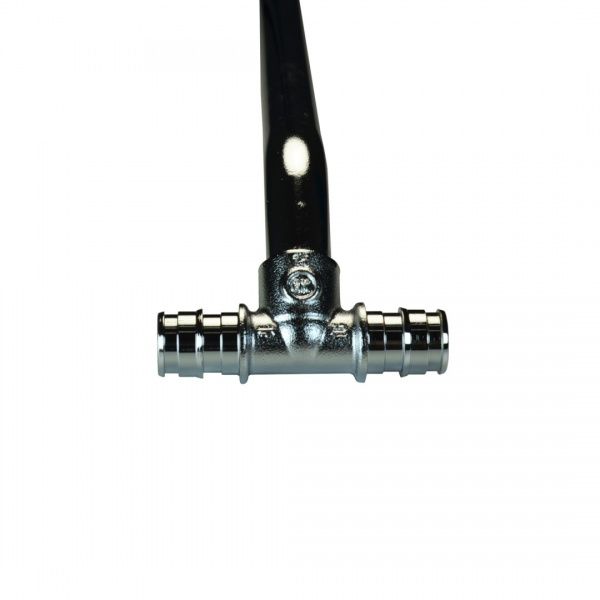 Трубка Т-образная для подключения радиаторов 16х2.2-300мм (никелированная латунь, аксиальная)