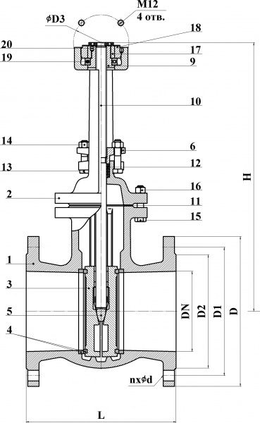 Задвижка под эл.привод 30ч906бр Ду 150