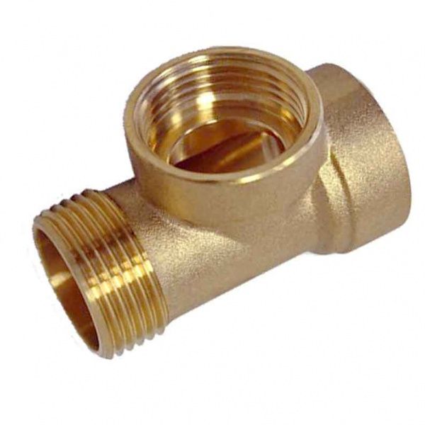 Муфта трехходовая латунная НР1"хВР1"хВР1",  L-80 мм