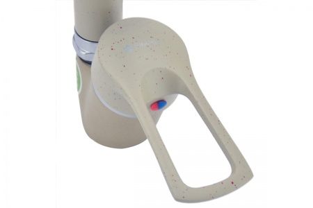 Смеситель для кухни бежевый одноручный Juguni Luxe с поворотным изливом, 40 картридж, гайка