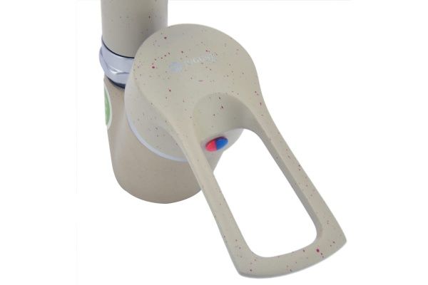 Смеситель для кухни бежевый одноручный Juguni Luxe с поворотным изливом, 40 картридж, гайка