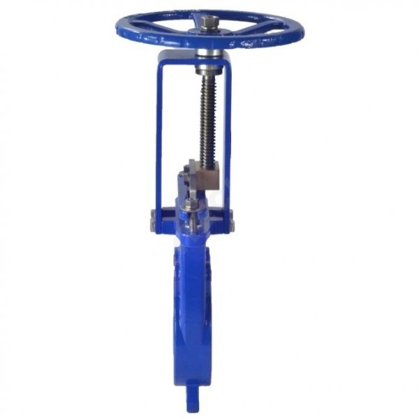 Задвижка шиберная, чугунная Ду 100,   Ру 10   (нож нерж., уплотнение NBR)