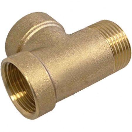 Муфта трехходовая латунная НР1"хВР1"хВР1",  L-80 мм