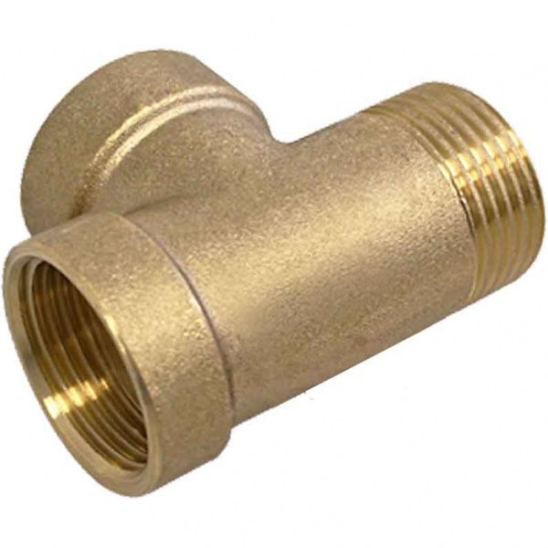 Муфта трехходовая латунная НР1"хВР1"хВР1",  L-80 мм