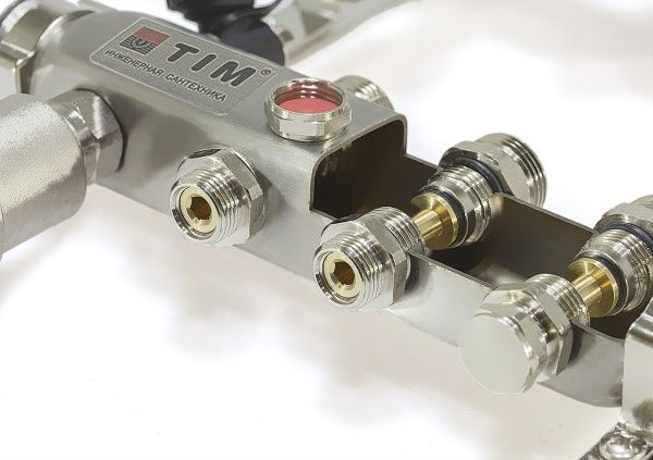 Коллекторная группа радиаторная KBS5006 6 вых. (н/ж, авт.возд.+дренаж+кронштейны)