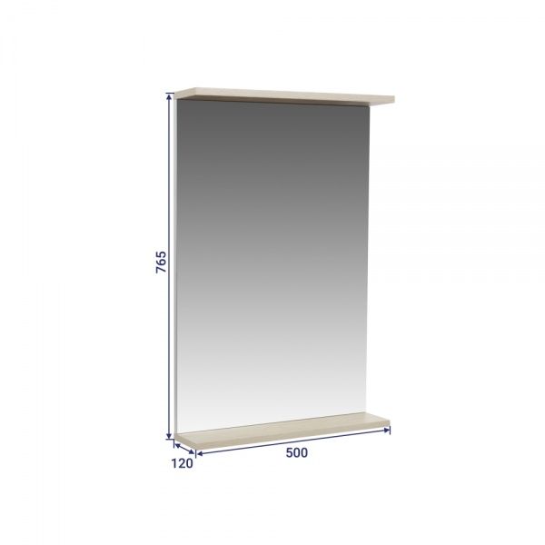 Зеркало "Бора-бора 50" 500х120х765 с полочкой