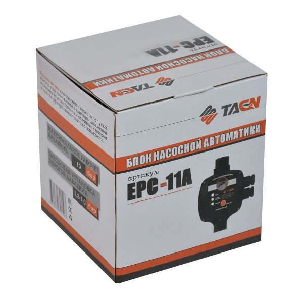 Блок управления насосом TAEN EPC-11A НР1"хНР1" (до 1,1 кВт., вкл. - 1,2 бар, выкл. - 3,0 бар)
