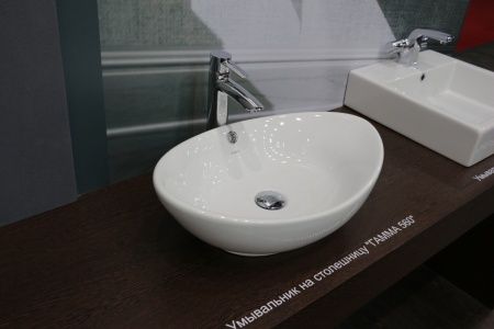 Умывальник мебельный "Гамма" с переливом, без комплекта, без отверстия, белый