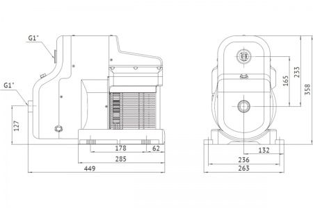 Насосная станция SCA MAX с частотным преобразователем (500-1100 Вт, Hmax-53м, Qmax-100 л/мин)