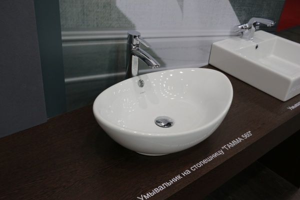 Умывальник мебельный "Гамма" с переливом, без комплекта, без отверстия, белый