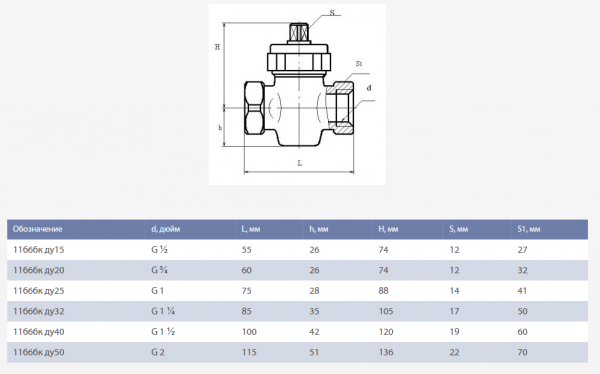 Кран латунный, пробковый 11б6бк1 (Газ) Ду 20