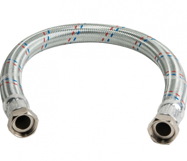 Подводка (шланг) с металлооплеткой 1", Г/Г, 80см, прямой