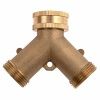 Разветвитель на две линии, регулируемый, ЛАТУННЫЙ на трубу ВР 3/4" для быстроразъемного соединения