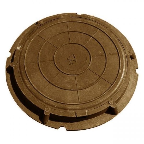 Люк полимерный круглый Л 15кН (1,5 тн) 750/730 Коричневый