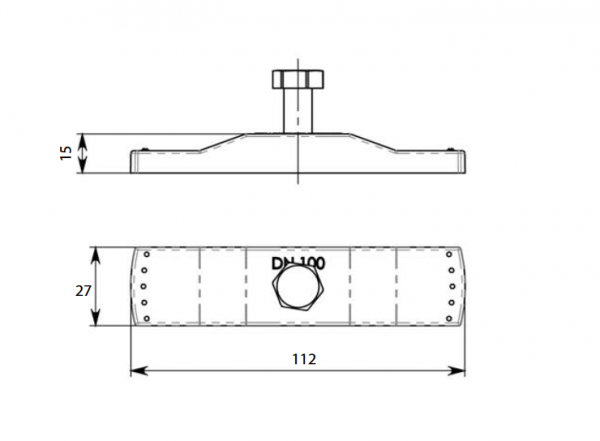 Крепеж пластиковый к водоотводному лотку серии Standart 14,5;  КВ 16;  DN100 (кроме высотой 60мм)